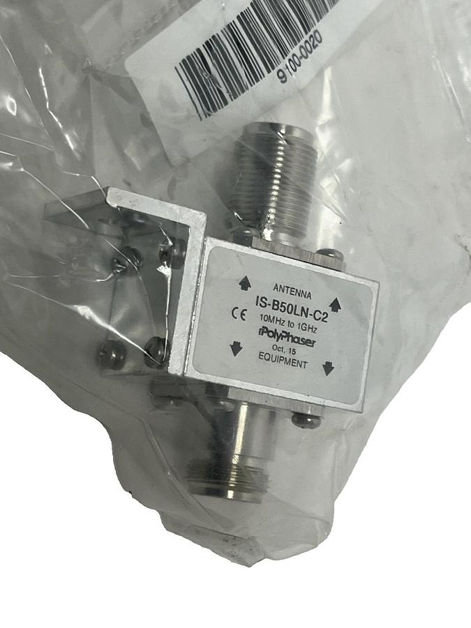 Used PolyPhaser IS-B50LN-C2 Lightning Protector 10MHz-1GHz N-Female Bulkhead, NSMP