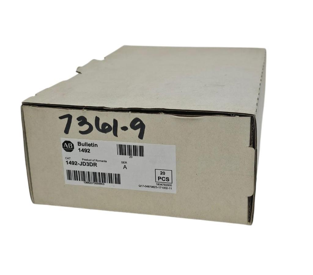 Used BOX OF 20 NEW ALLEN BRADLEY 1492-JD3DR TERMINAL BLOCKS 1492JD3DR SER. A