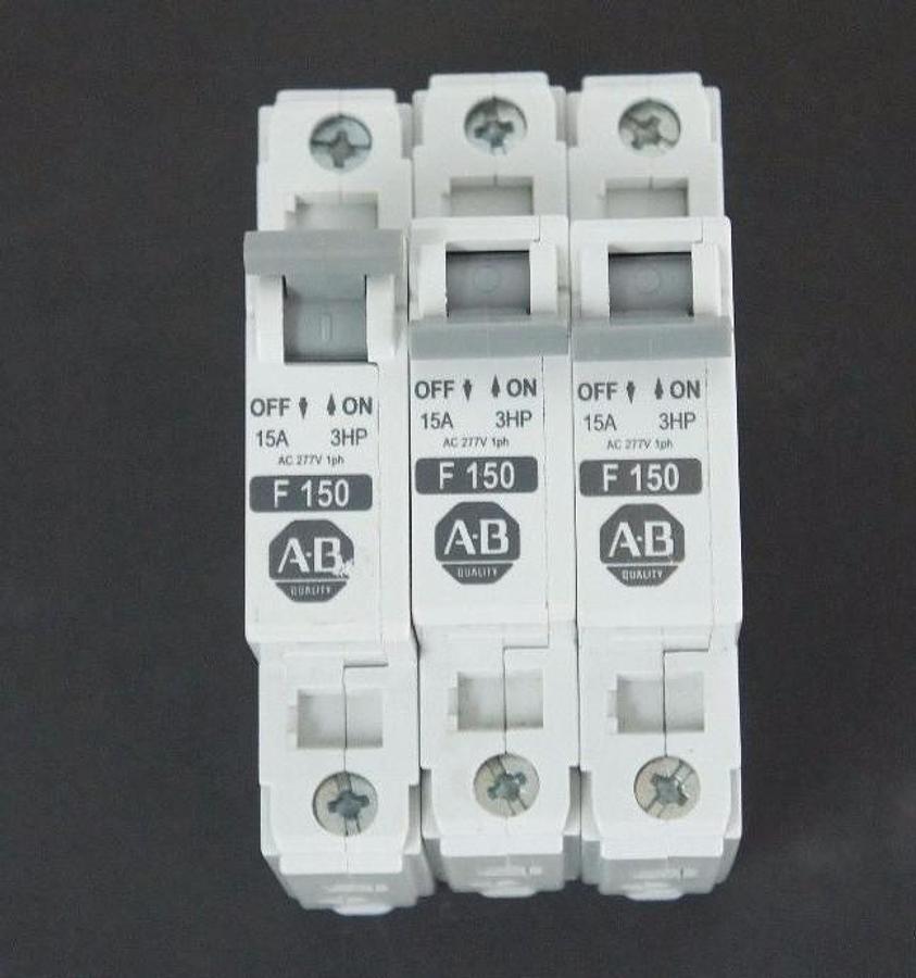 Used LOT OF 3 ALLEN BRADLEY 1492-CB1-F150 SERIES C MINI CIRCUIT BREAKERS 1492CB1F150