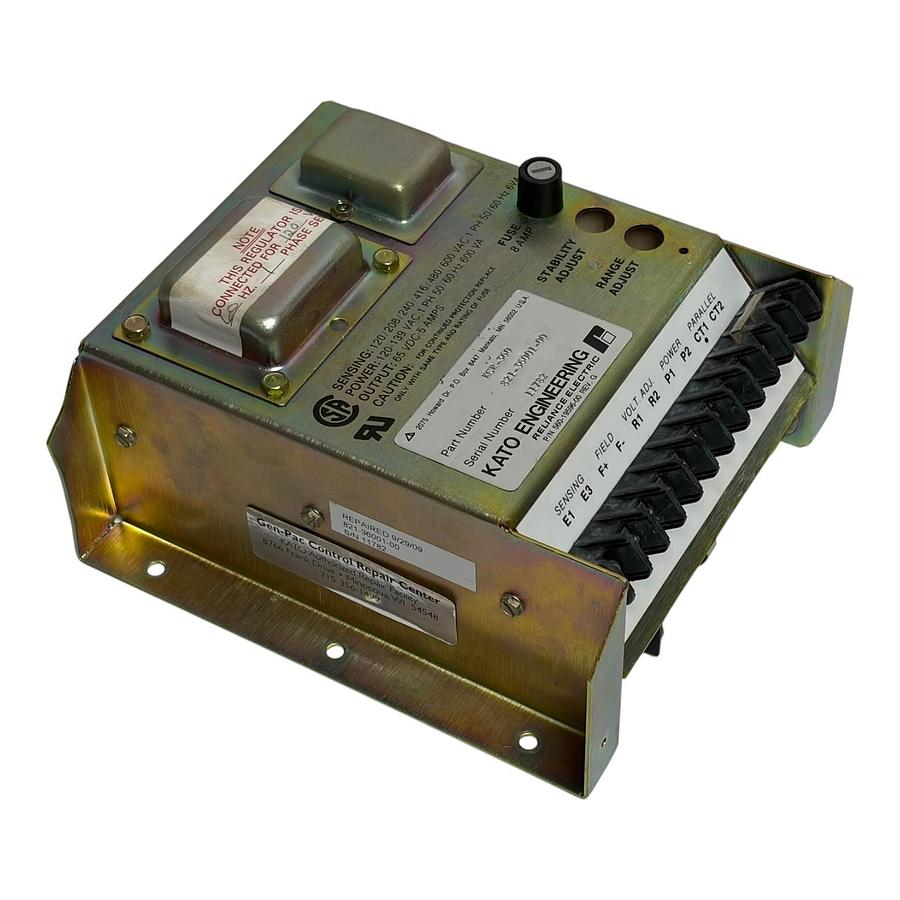 Used Kato Engineering KCR-360 Voltage Regulator 821-36001-00 Reliance Electric AVR