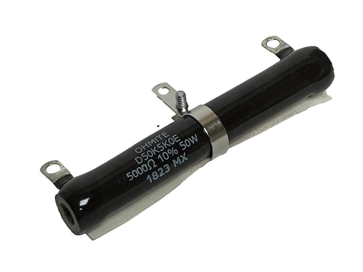 Ohmite D50K5K0E Wirewound Resistor 5K Ohm 50W 10% Tubular Lug, NSMP