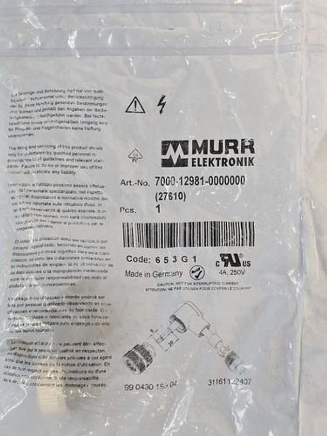 LOT OF 3 NEW MURR ELEKTRONIK 7000-12981-0000000 FIELD WIREABLE CONNECTORS