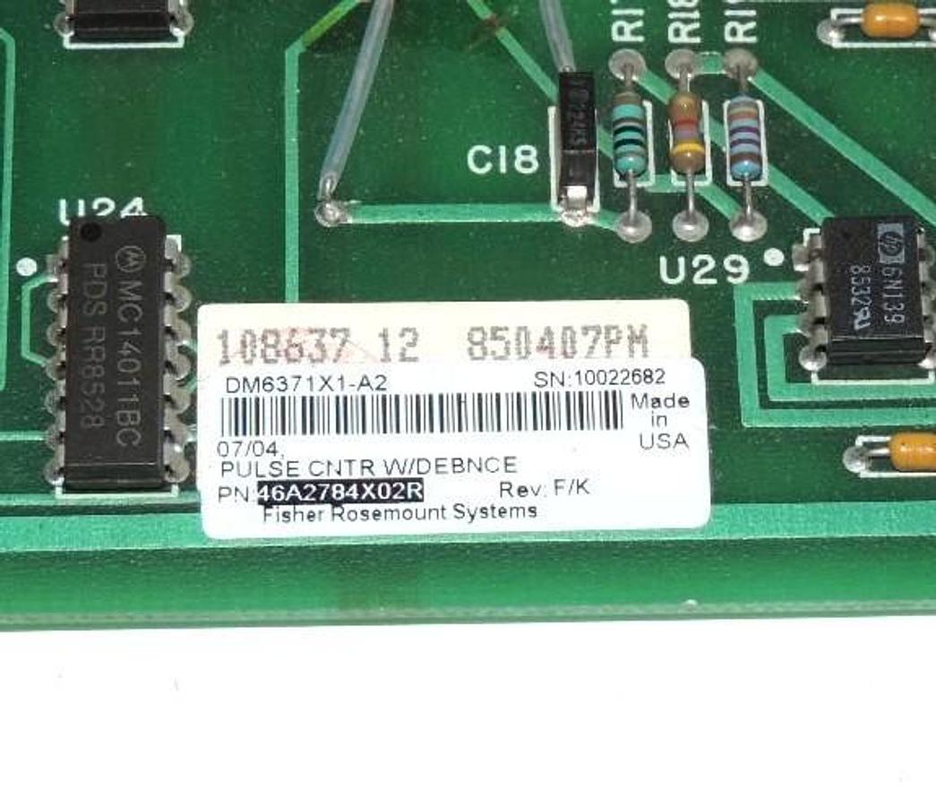 Used FISHER ROSEMONT DM6371X1-A2 PULSE COUNTER, REV F/K, DM6371X1