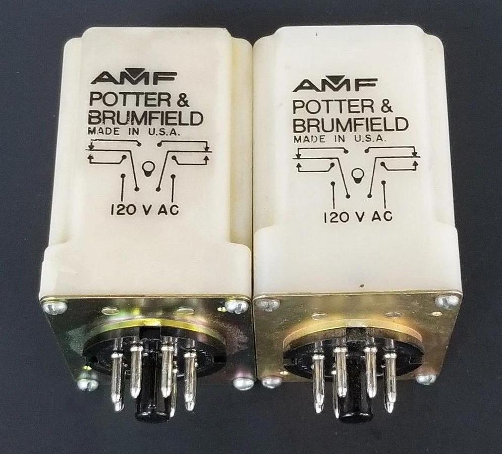 Used LOT OF 2 AMF POTTER & BRUMFIELD CKA-38-71022 TIME DELAY RELAY, 120V, CKA3871022