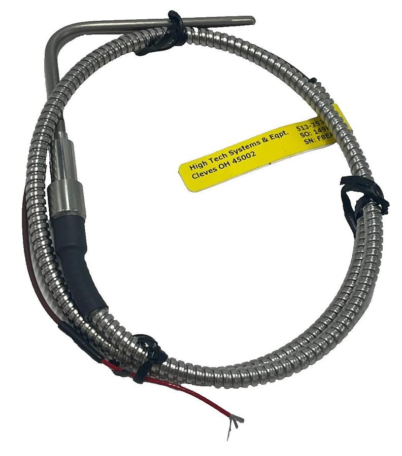 Used Pyromation J38G-005-303 Type J Thermocouple 1/4" NPT Mount 303 SS Sheath 16" L
