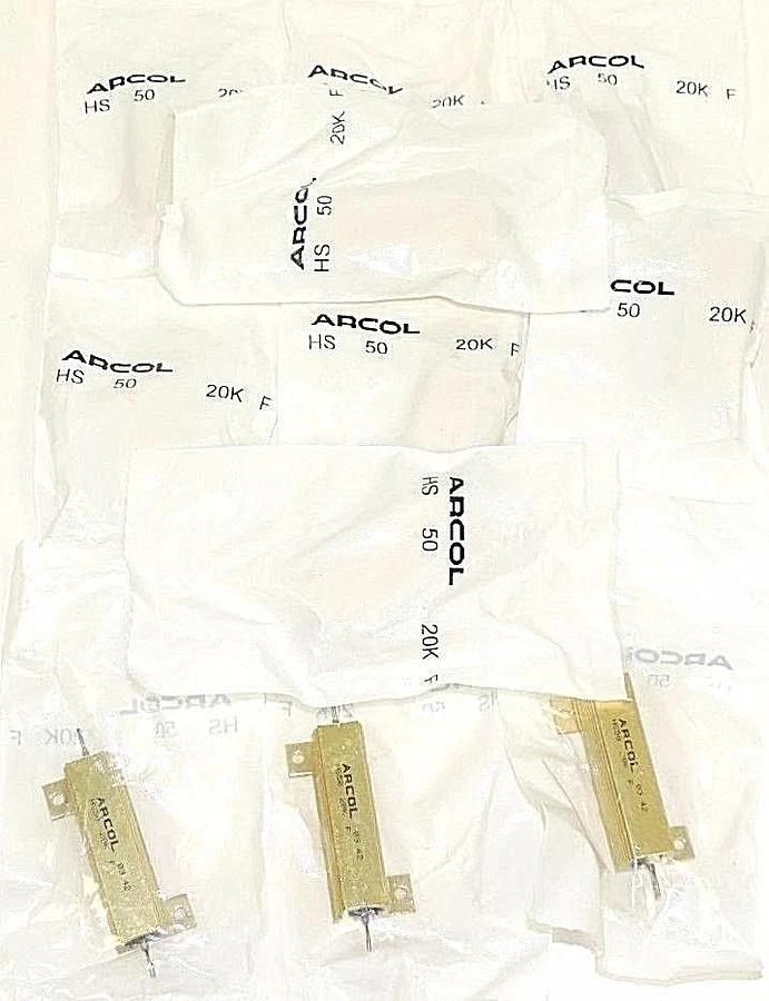 Used LOT OF 11 ARCOL HS50 20K F RESISTORS HS5020KF