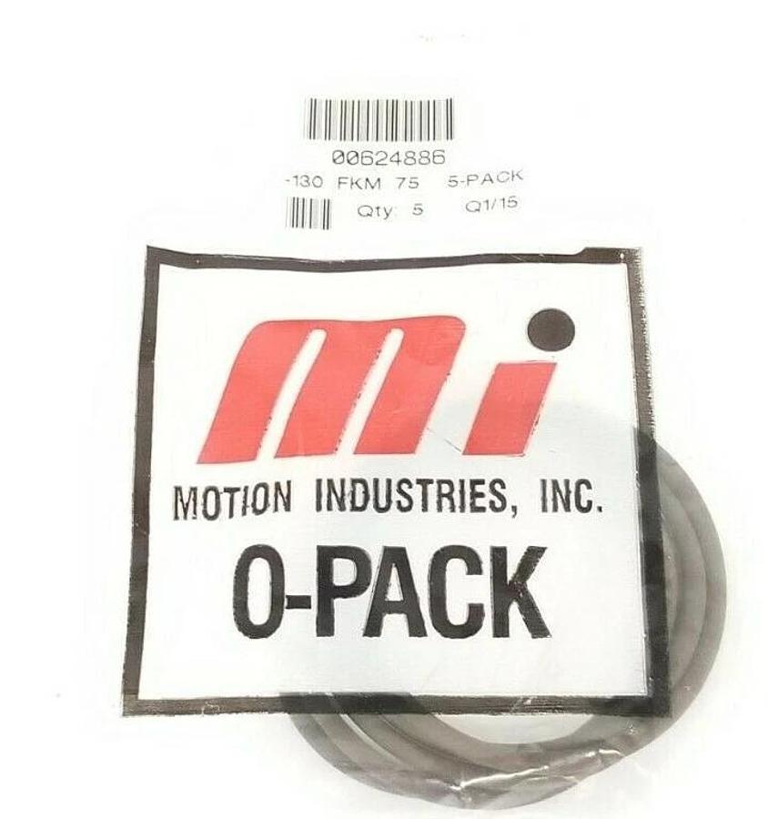 Used PACK OF 5 NEW MOTION 00624886 O-RINGS 130 FKM 75, 1.625" ID, 1-13/16" OD