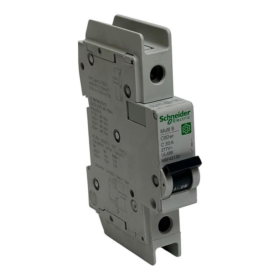 Used Schneider Electric M9F42130 Multi9 C60BP 1 Pole 30A C Curve Circuit Breaker New