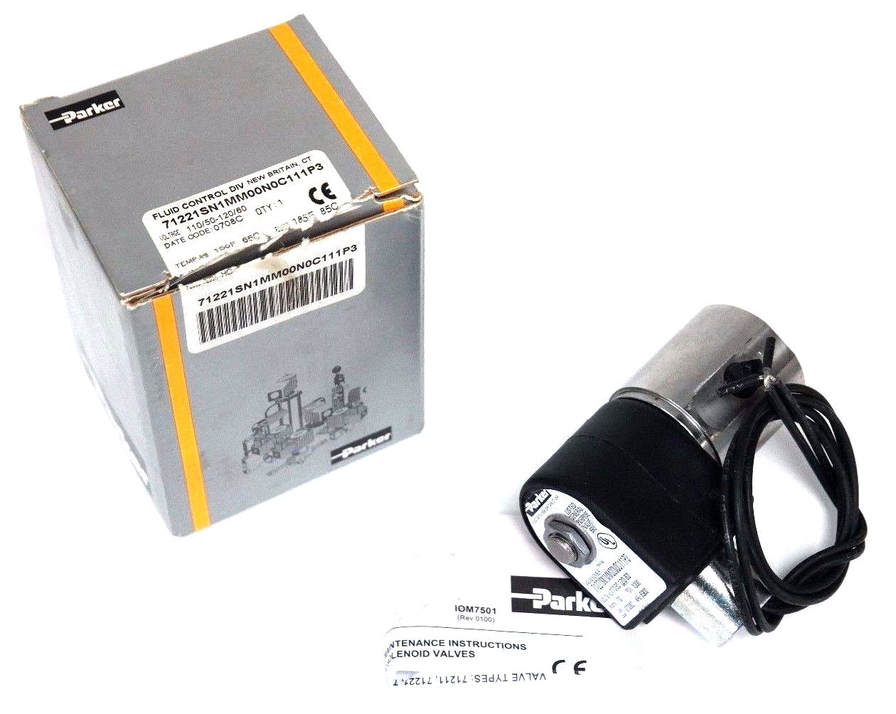 Used NEW PARKER 71221SN1MM00N0C111P3 VALVE 110/120V, 50/60HZ, 10WATTS