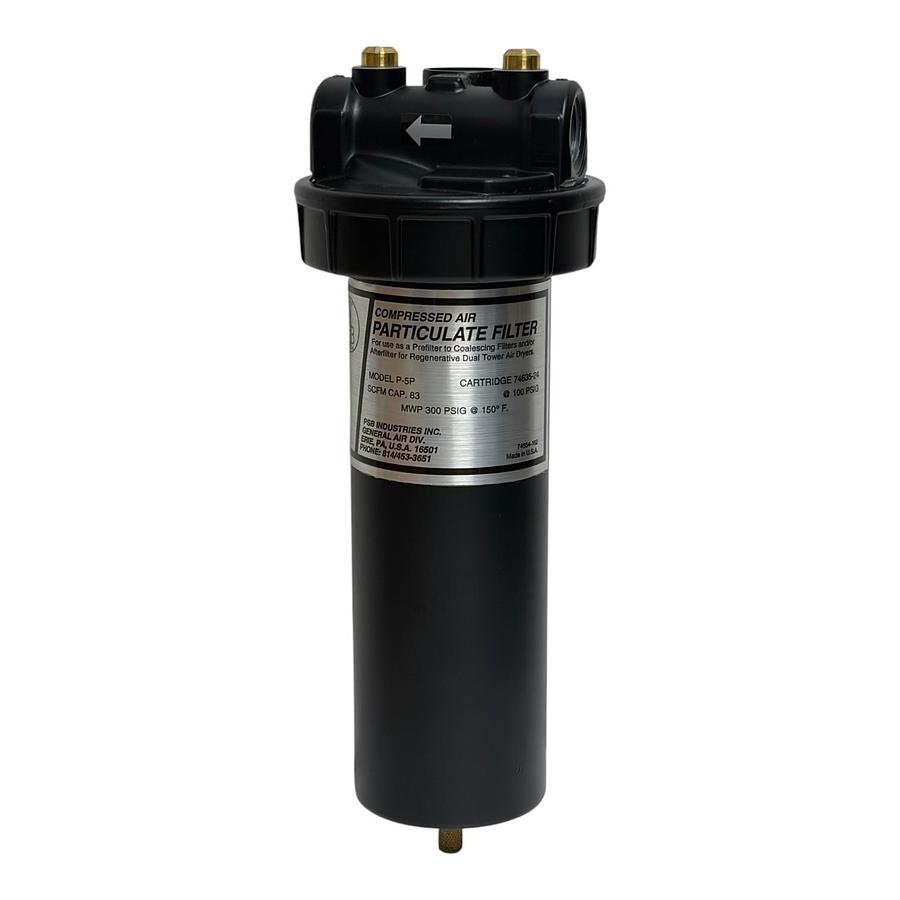 Used PSB General Air P-5P Compressed Air Filter Housing 74647-2 1/2" NPT 300 PSI