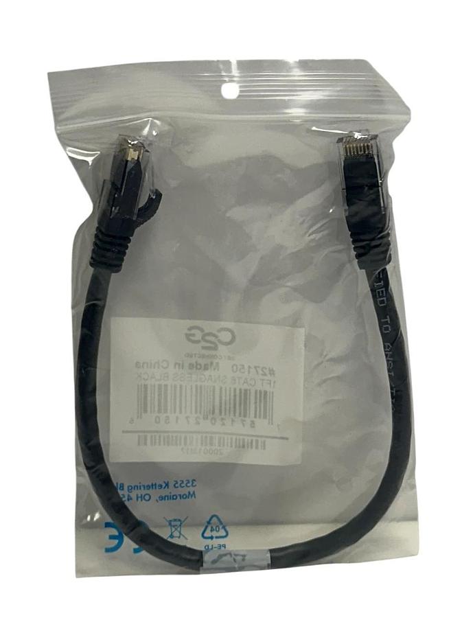 10 C2G CABLES 2 GO 27150 CAT6 SNAGLESS BLACK 1FT EtherNet PATCH CABLES NSFS