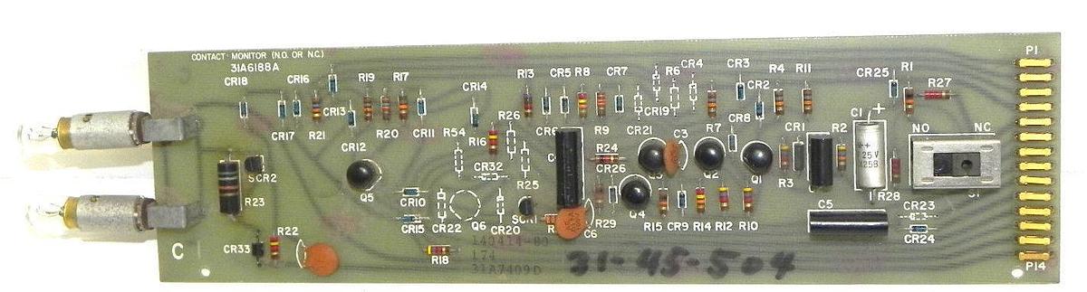 Used CONTACT MONITOR 31A6188A BOARD 140414-80 174, 31A7409D