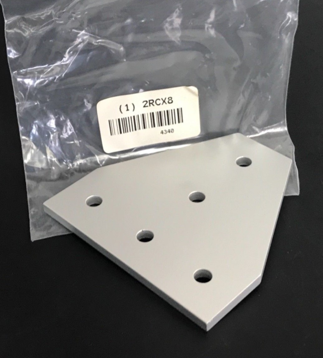 Used NEW ALUMINUM T JOINING PLATE, 80/20, 4340, 5 HOLE FOR 15S, 2RCX8