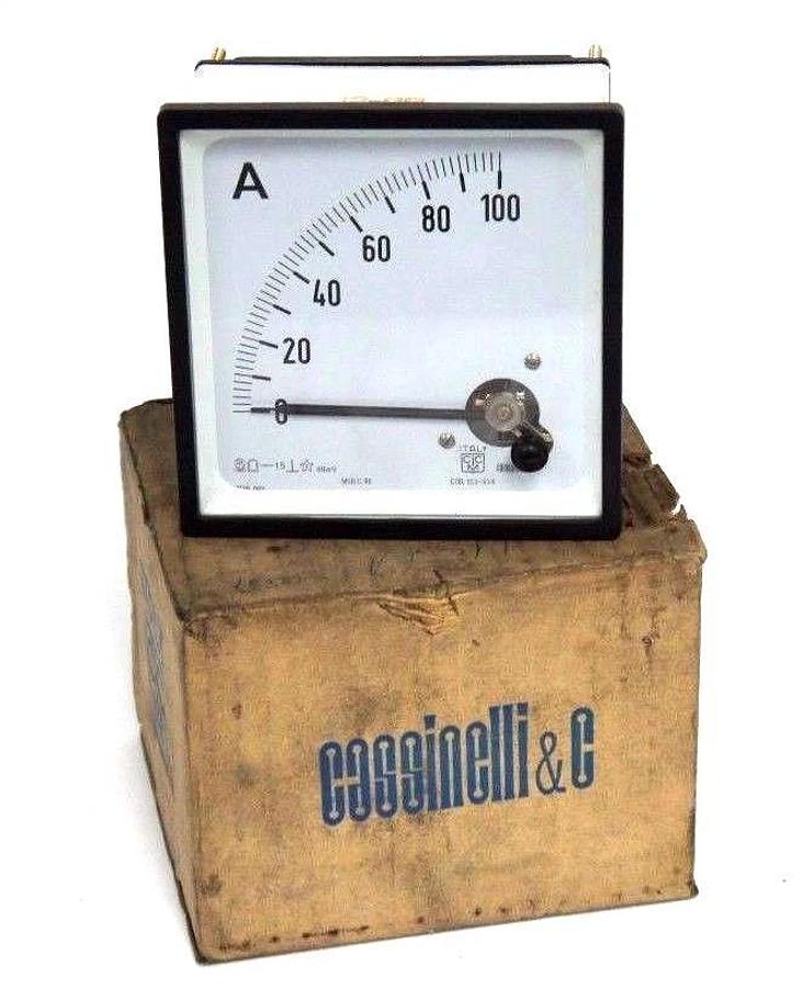 Used NIB CASSINELLI 103-834 AMP GAUGE 0-100A, 103834, PANEL METER