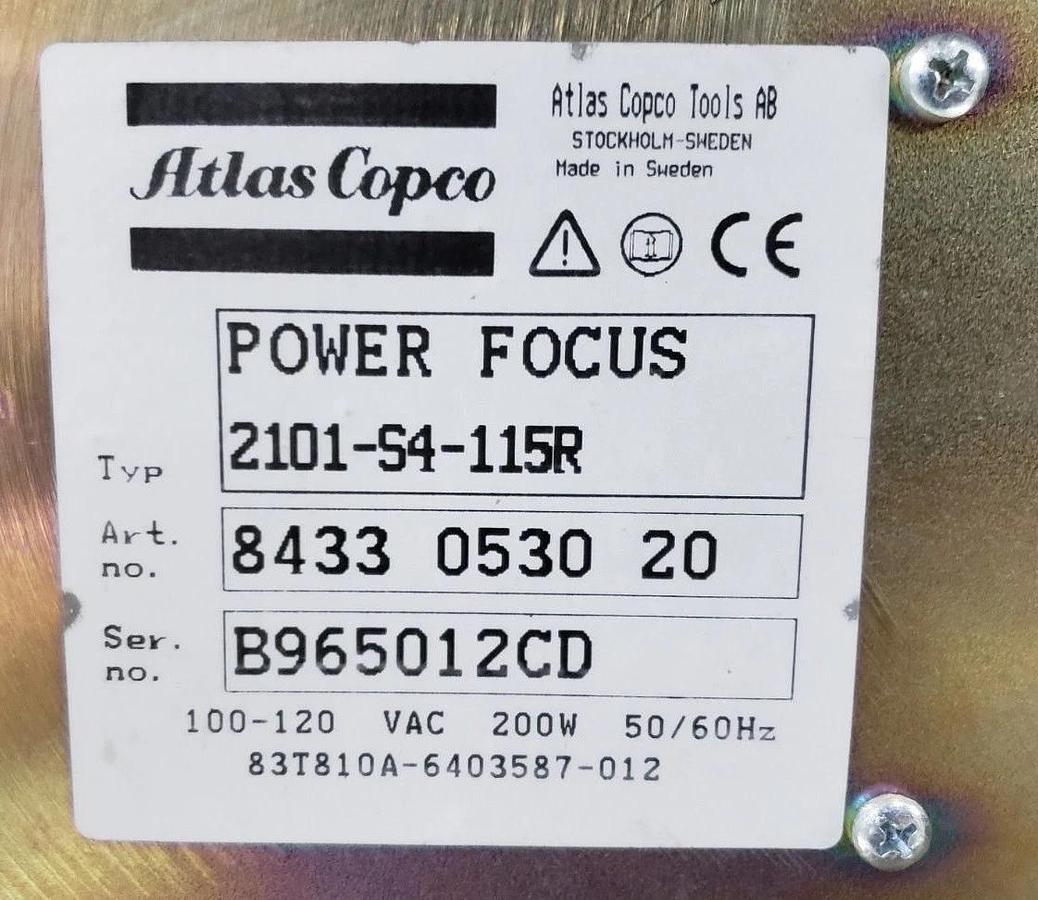 Used ATLAS COPCO 2101-S4-115R POWER FOCUS TENSOR S4 CONTROLLER 8433-0530-20