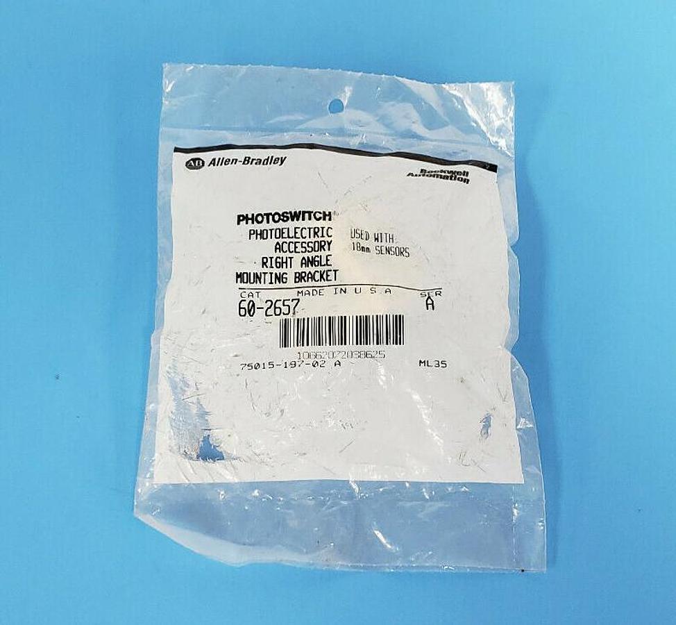 Used NEW ALLEN-BRADLEY 60-2657 SER. A PHOTOELECTRIC RIGHT ANGLE MOUNTING BRACKET