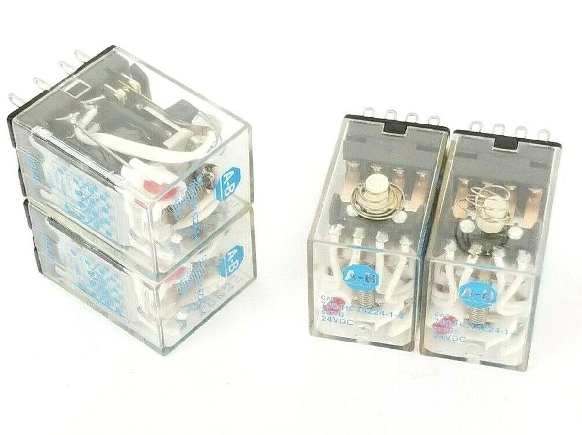Used LOT OF 4 ALLEN BRADLEY 700-HC14Z24-1-4 RELAYS 700HC14Z2414, SER. B, 24VDC
