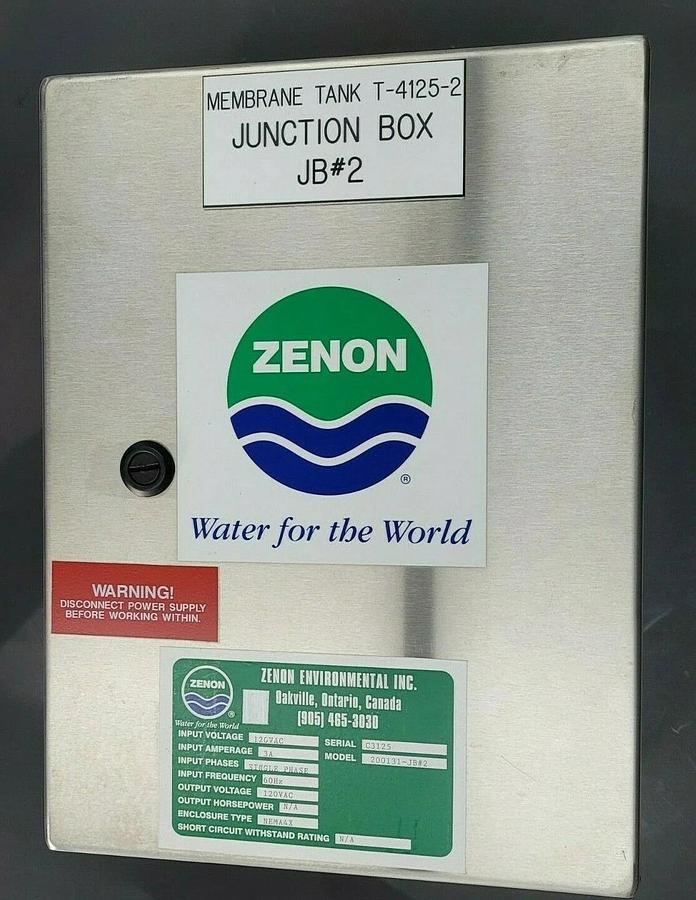 Used NEW ZENON ENVIRONMENTAL 200131-JB#2 ENCLOSURE TYPE NEMA4X 120VAC 3A