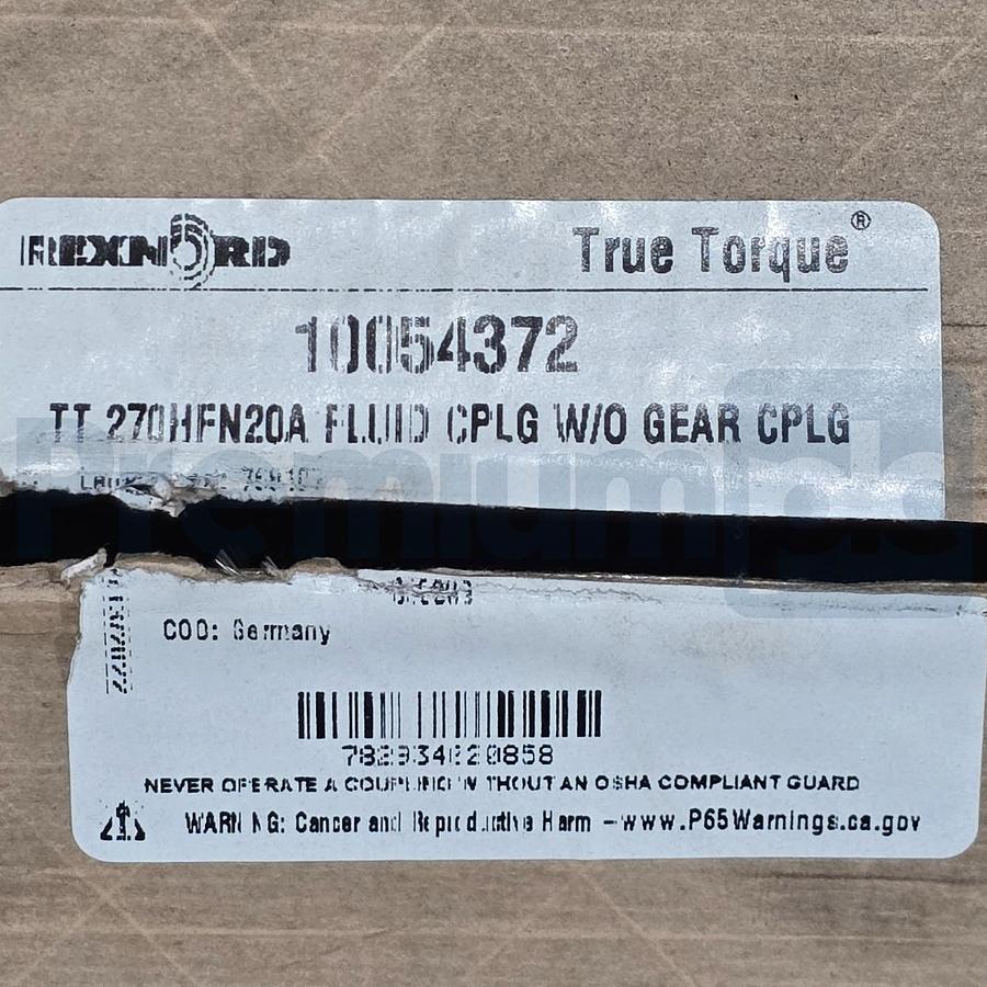 Used Falk Rexnord True Torque TT 270HFN20A FLUID Coupling W/O GEAR CPLG 10054372 NEW