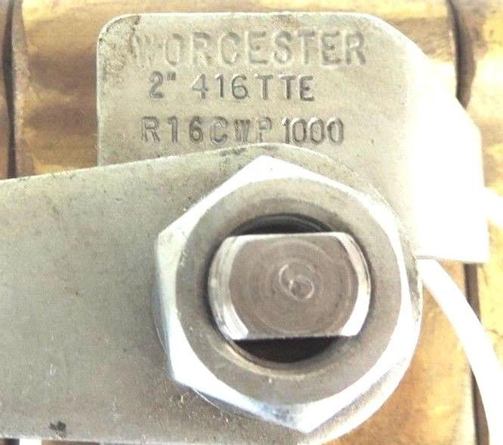 Used NEW WORCESTER 2" 416TTE BALL VALVE R16CWP1000 THREE PIECE