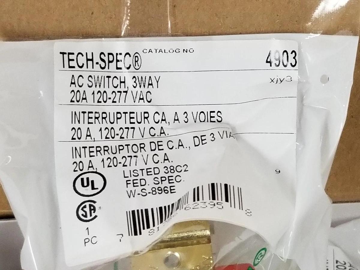 Used BOX OF 8 NEW BRYANT 4903 3-WAY AC SWITCHES 20A 120-277VAC
