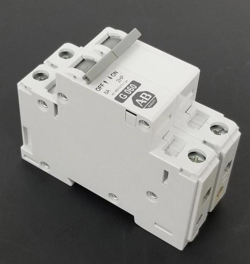 Used LOT OF 2 NIB ALLEN BRADLEY 1492-CB2G060 CIRCUIT BREAKERS SER. C 6A 1492CB2G060
