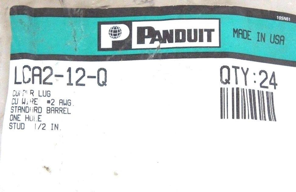 Used BAG OF 19 NEW PANDUIT LCA2-12-Q COPPER LUG STANDARD BARREL ONE HOLE