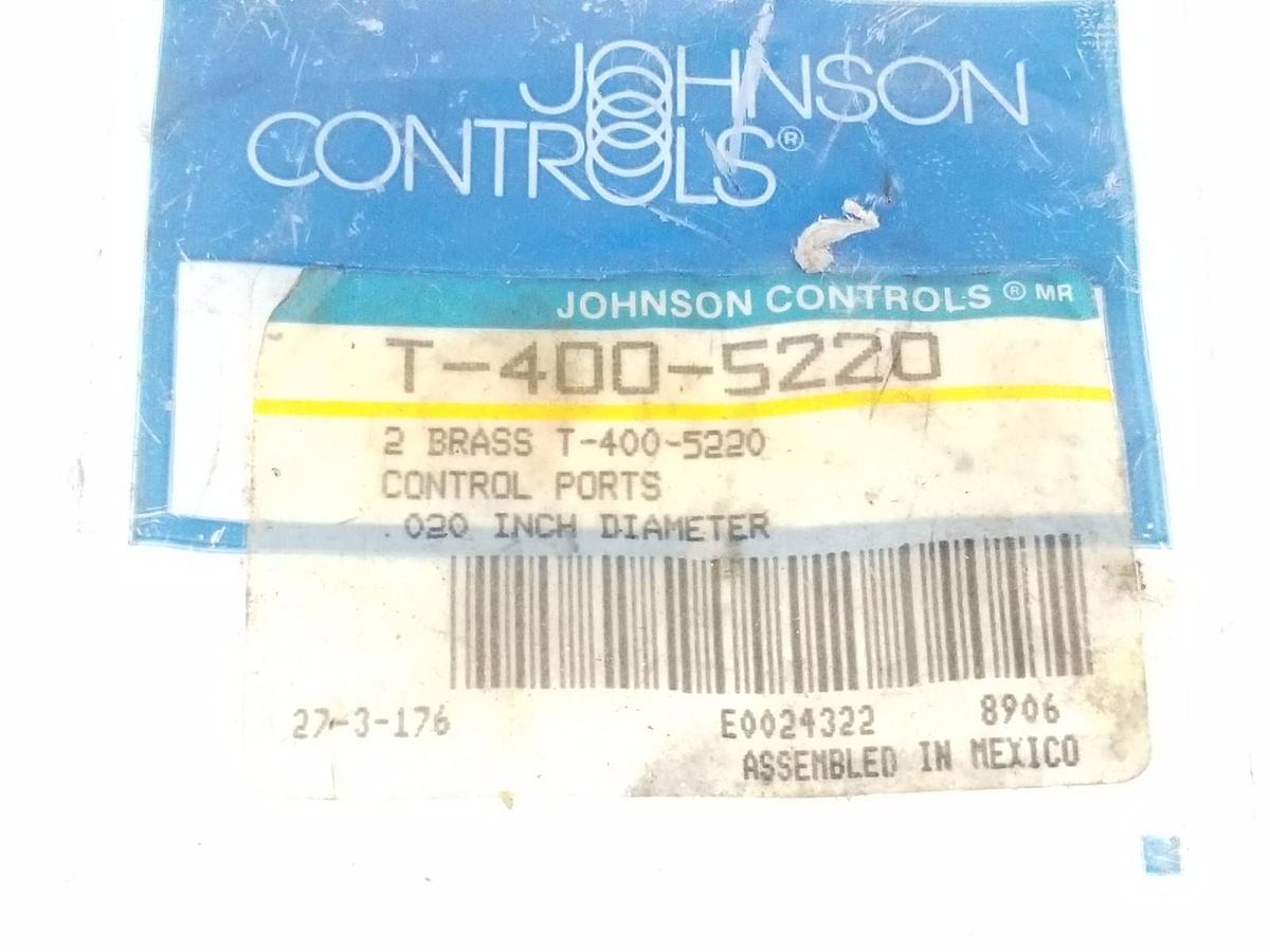Used BAG OF 2 NEW JOHNSON CONTROLS T-400-5220 BRASS CONTROL PORTS .020'' DIA.