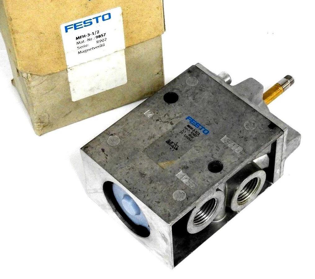 NIB FESTO MFH-3-1/2 SOLENOID VALVE 1,5 8BAR, 21-120PSI, MFH31/2