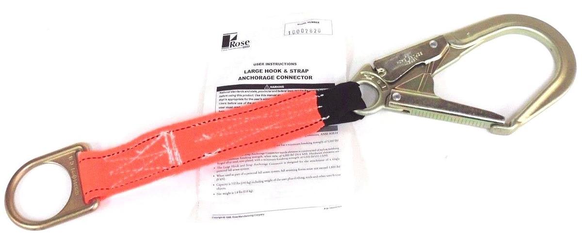 Used NEW ROSE 10002820 LARGE HOOK & STRAP ANCHORAGE CONNECTOR