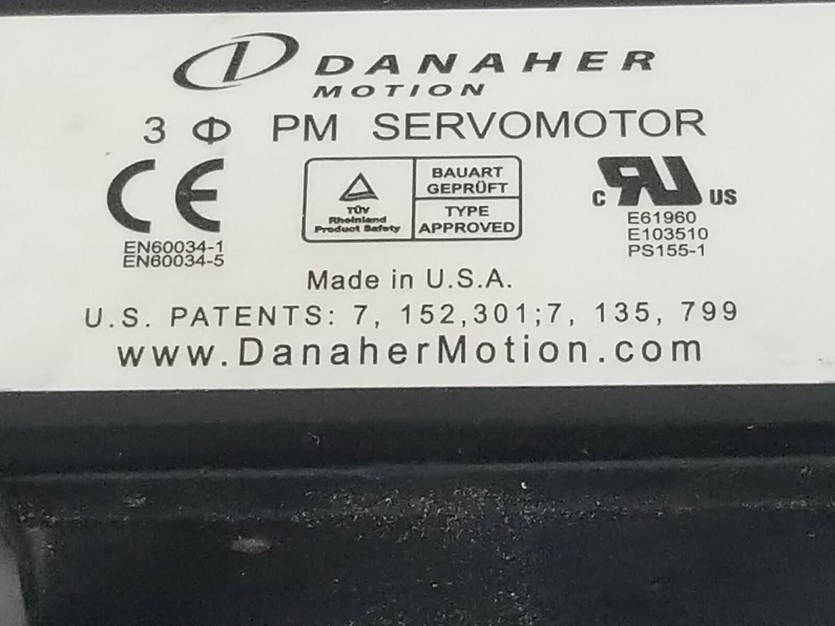 Used DANAHER MOTION AKM22E-ESC2R-02 SERVOMOTOR 320VDC 2.7 ARMS 8000RPM