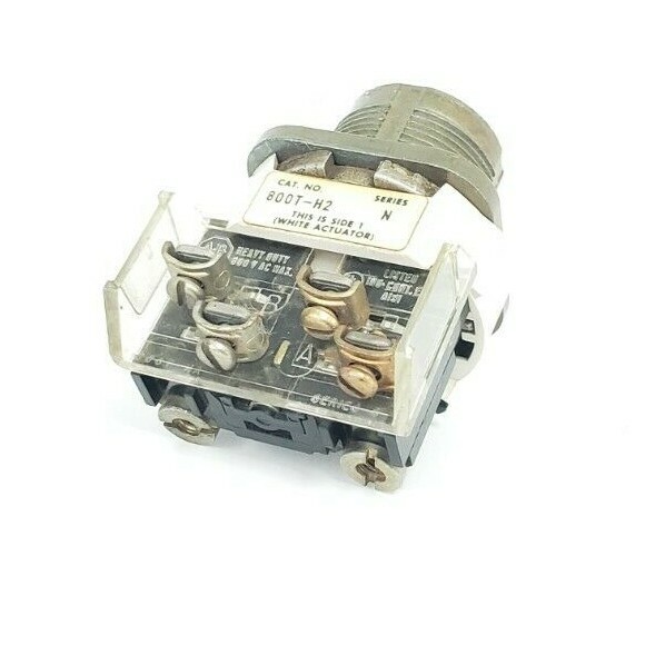 Used ALLEN BRADLEY 800T-H2 SELECTOR SWITCH SER. N 800TH2 W/ CONTACT BLOCK