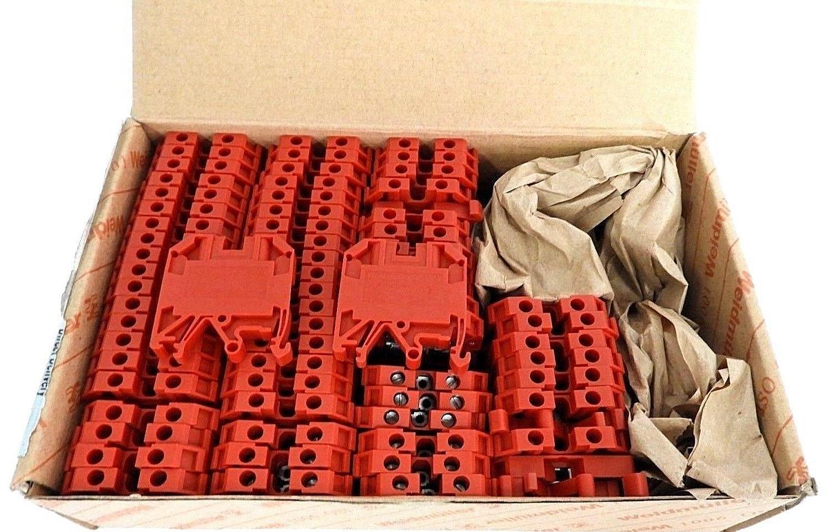 BOX OF 70 NEW WEIDMULLER 9129920000 SAK 4/EN RT, 600V 36A AWG 26 TO 10