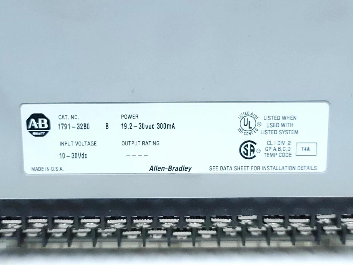 Used ALLEN BRADLEY 1791-32B0 I/O BLOCK 179132B0 24VDC INPUT SER. B