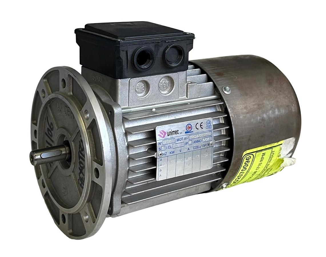 Used NEW ICM UNIMEC C78914 / N71L4/IB5AF ELECTRIC MOTOR 0.55kW 1.35A 1710RPM 480V