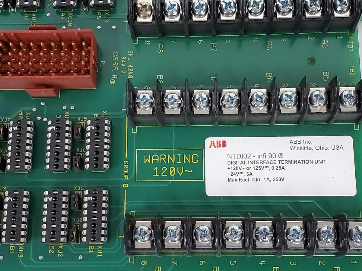 Used ABB NTDI02 DIGITAL INTERFACE TERMINATION UNIT ASSY: 6644582A1, NTDI-02