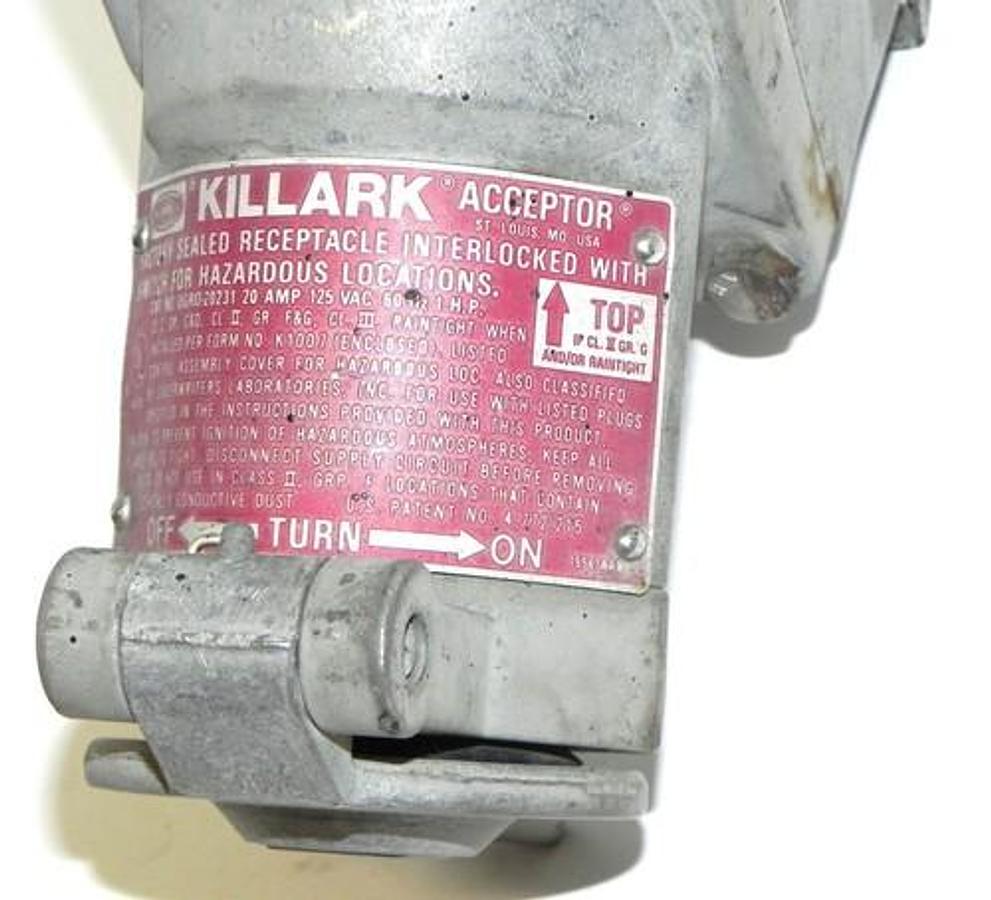 Used HUBBELL UGR02-0231 KILLARK ACCEPTOR 20AMO, 125VAC, 60HZ, 1 H.P. UGR020231