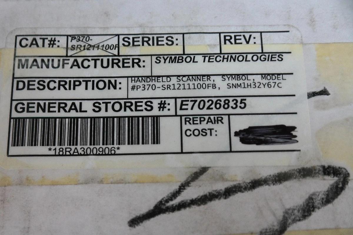 Refurbished REPAIRED SYMBOL P370/P470 PHASER WIRELESS BARCODE SCANNER P370-SR1211100FB