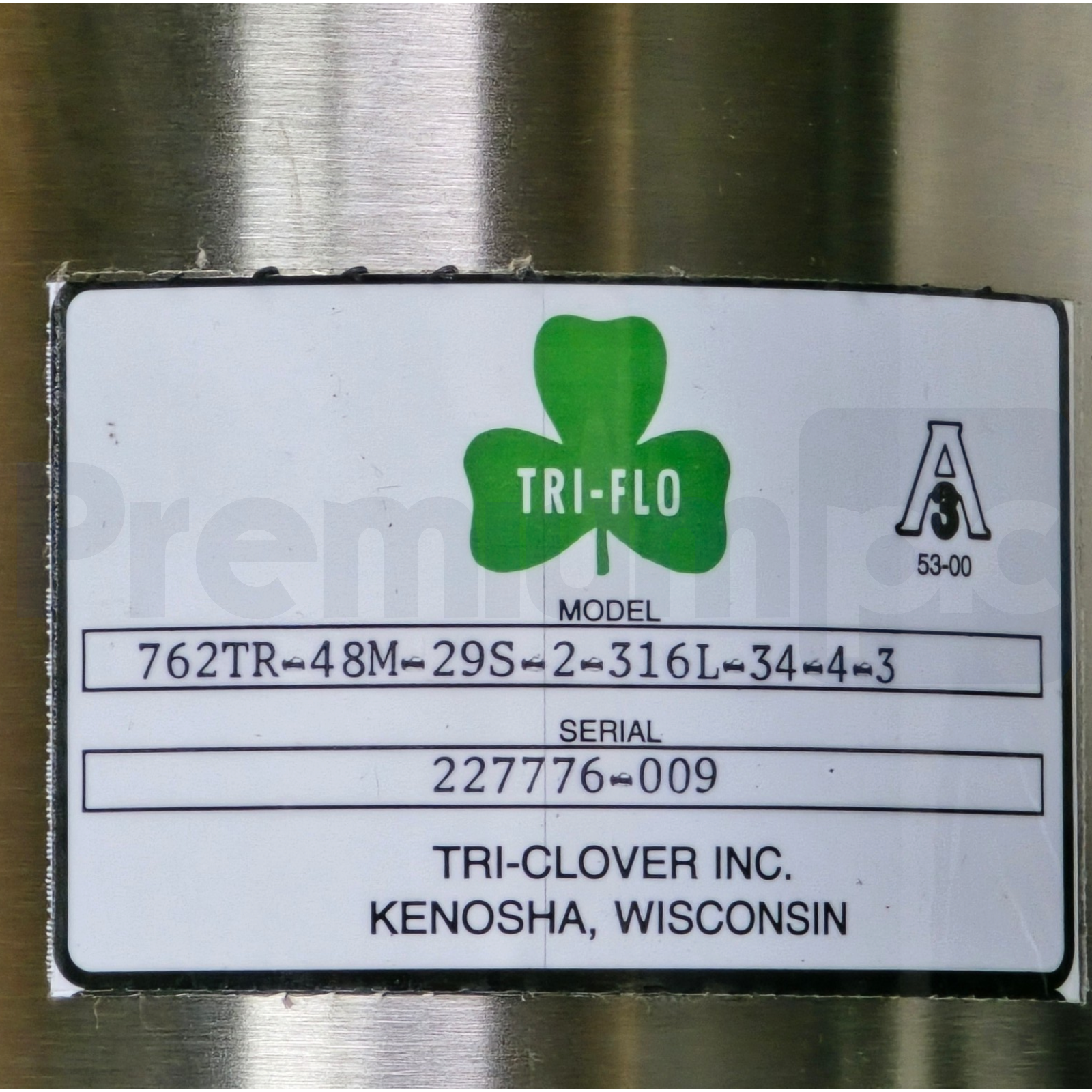 Used Alfa Laval Tri-Clover 762TR-48M-29S-2-316L-34-4-3 Sanitary Valve 2" 316L SS NEW