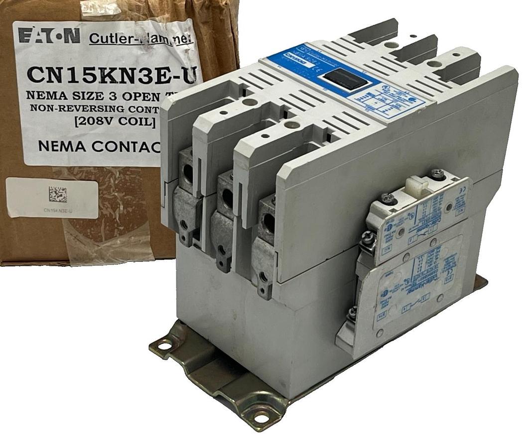 Used CUTLER-HAMMER CN15KN3E-U SER A 1NEMA Size 3 OPEN TYPE NON-REV. 90A 208V COIL
