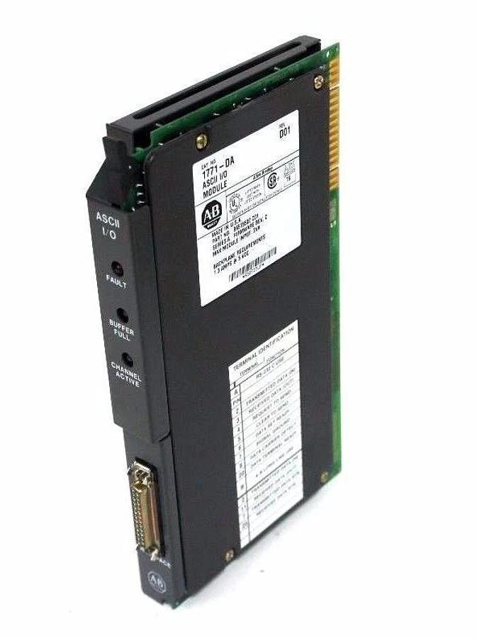 Used NIB ALLEN BRADLEY 1771-DA ASCII I/O MODULE SER. A, CAT REV. D01, F/W REV. C