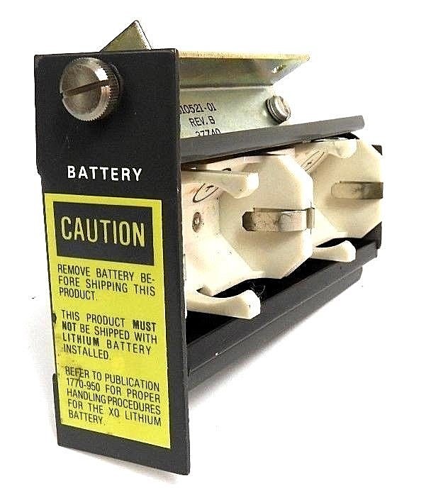 Used ALLEN BRADLEY 1772-B1 BATTERY TRAY HOUSING W/ 610521-01 RAIL MOUNT