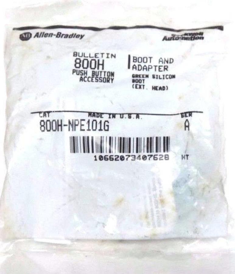 Used NEW ALLEN BRADLEY 800H-NPE101G BOOT AND ADAPTER GREEN 800HNPE101G SER. A