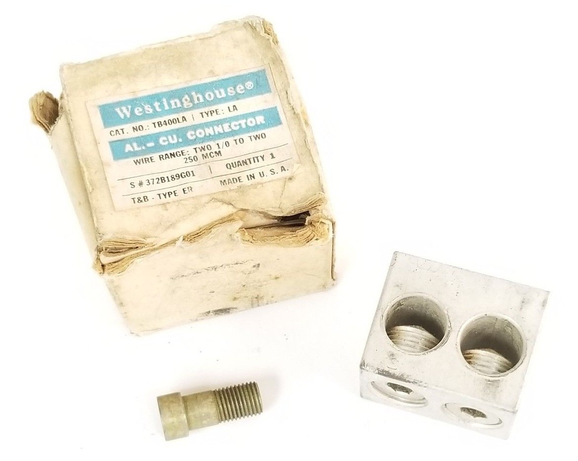 Used NIB WESTINGHOUSE TB400LA CONNECTOR AL.-CU. TYPE: LA, 372B189G01