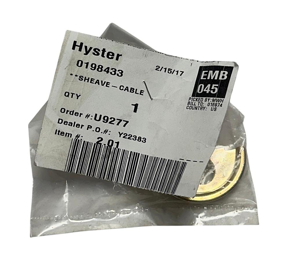 Used HYSTER 0198433 / HY0198433 OEM CABLE SHEAVE FOR FORKLIFT NSNP