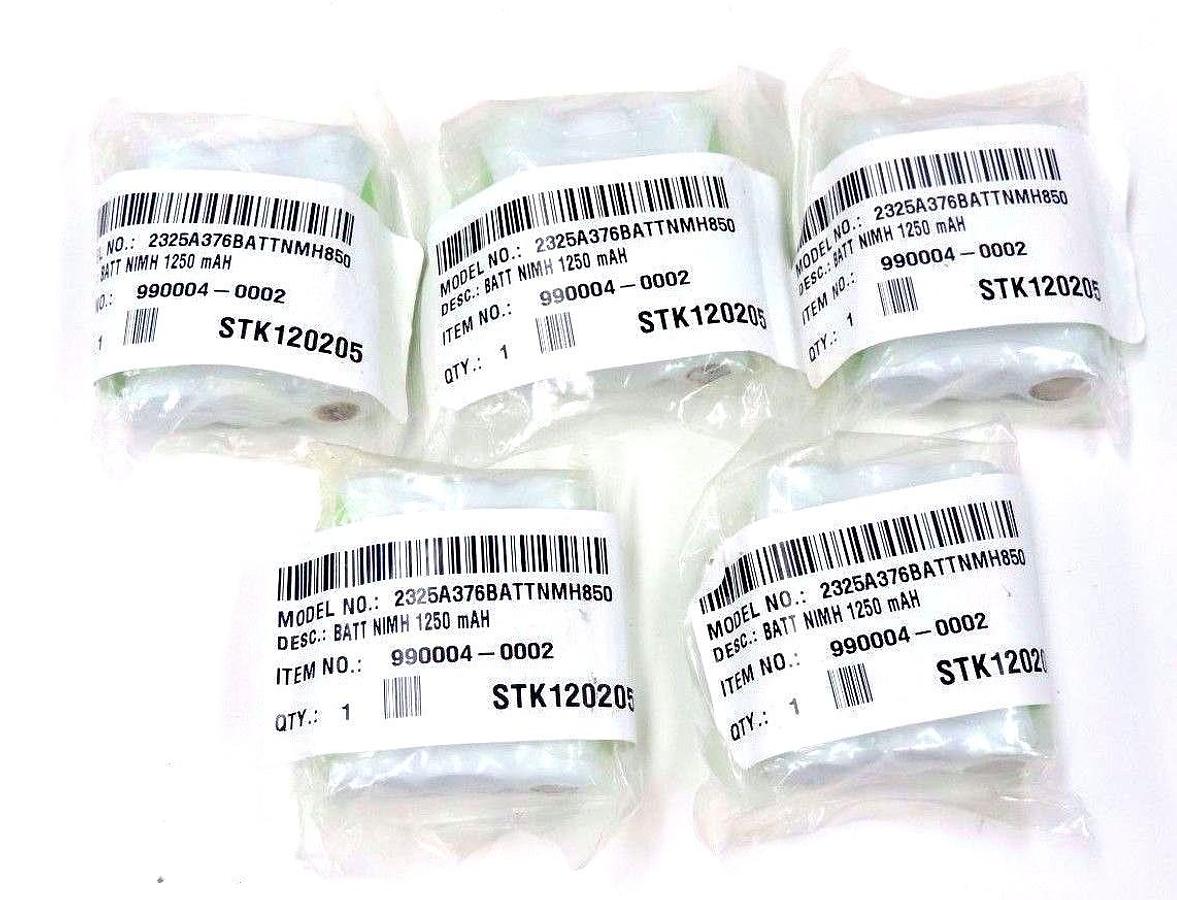 LOT OF 5 NEW NICKEL-METAL HYDRIDE BATTERIES 990004-0002, NIMH 1250 mAH STK120205