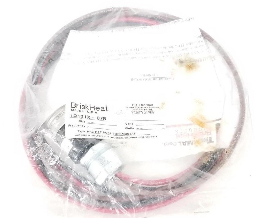 Used NEW BRISKHEAT TD101X-075 HAZ RAT SURF THERMOSTAT CONTROL TD101X075