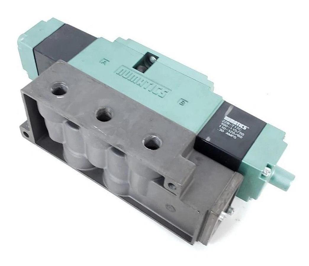 Used NUMATICS A23SS43AF SOLENOID VALVE A23SS400F W/ (2) 228-717C COILS 110-120/60
