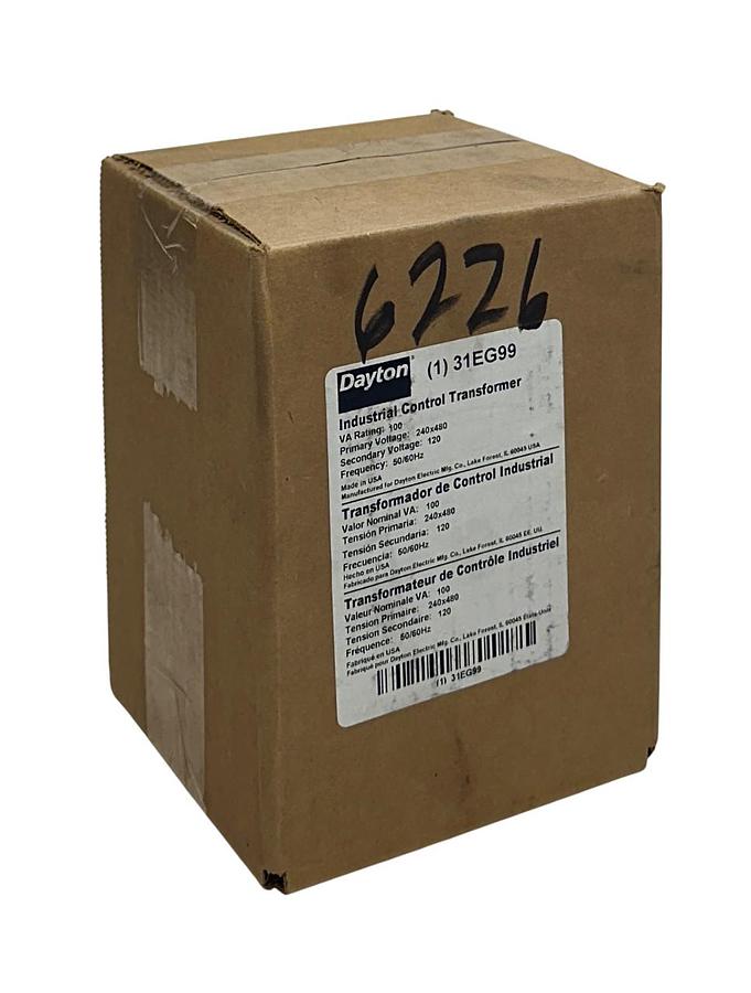 Used DAYTON 31EG99 INDUSTRIAL CONTROL TRANSFORMER 100VA 240x480V 50/60Hz NSFS