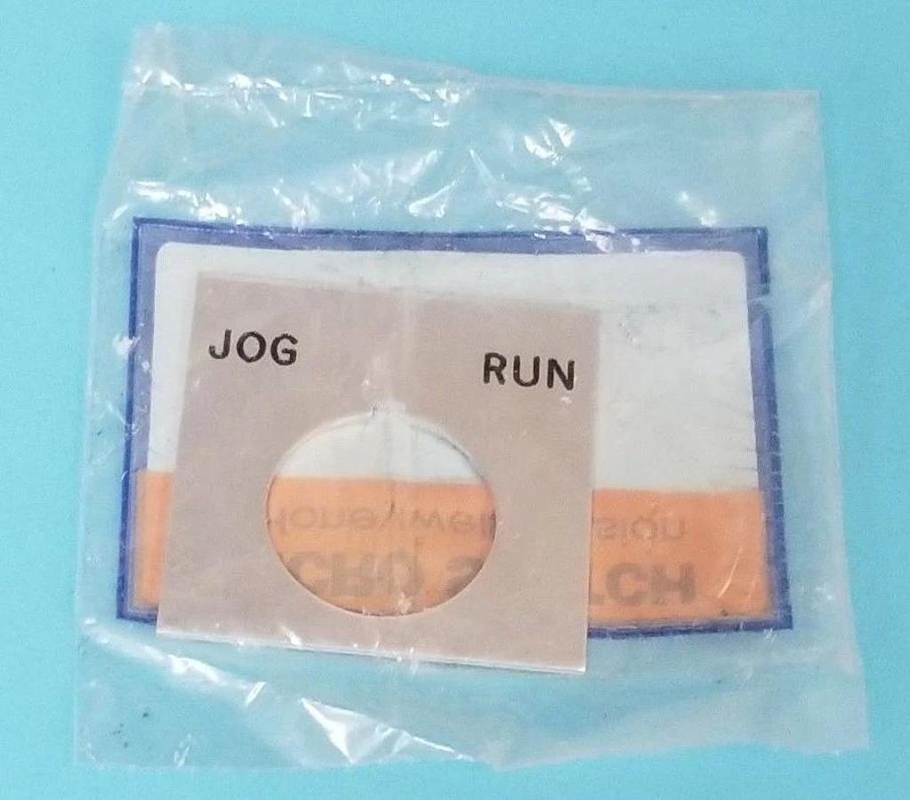 Used NEW HONEYWELL MICRO SWITCH PTNB36 9019 LEGEND PLATE SQUARE ALLUMINUM JOG/RUN